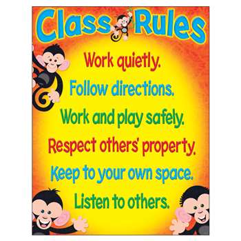 Class Rules Monkey Mischief Learning Chart By Trend Enterprises