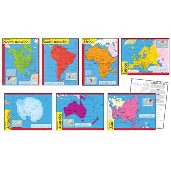 Combo Pks Continents Includes T38138 T38139 T38140 T38141 T38142 By Trend Enterprises