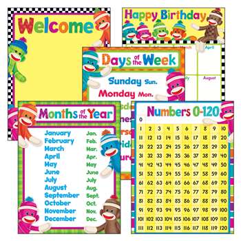 Sock Monkeys Charts Combo Pack By Trend Enterprises