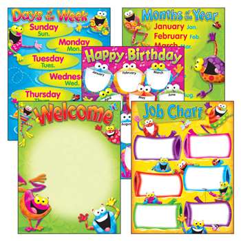 Classroom Basics Frog-Tastic Learning Chart Combo Pack By Trend Enterprises