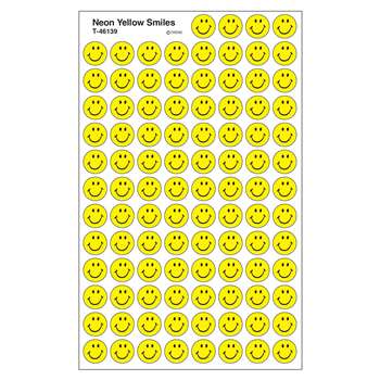 Neon Yellow Smiles Superspots Stickers By Trend Enterprises