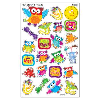 Owl Stars & Friends Supershapes Stickers Large By Trend Enterprises
