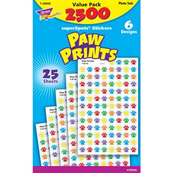 Paw Prints Superspots Stickers Value Pack By Trend Enterprises