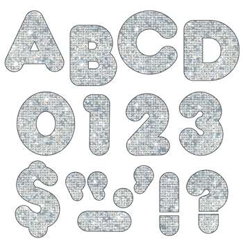 Ready Letters 2 Inch Casual Silver Sparkle By Trend Enterprises