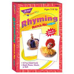 Match Me Cards Rhyming 52/Box Words Two-Sided Cards Ages 5 & Up By Trend Enterprises