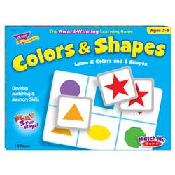 Match Me Game Colors & Shapes Ages 3 & Up 1-8 Players By Trend Enterprises