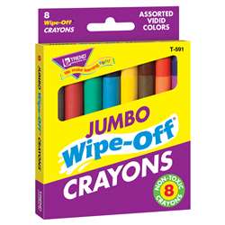 Wipe-Off Crayons Jumbo 8/Pk By Trend Enterprises