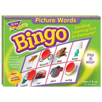 Bingo Picture Words Ages 5 & Up By Trend Enterprises