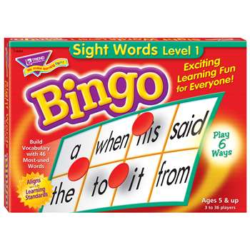 Bingo Sight Words Ages 5 & Up By Trend Enterprises