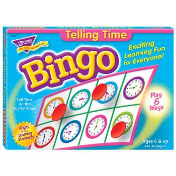 Bingo Telling Time Ages 6 & Up By Trend Enterprises