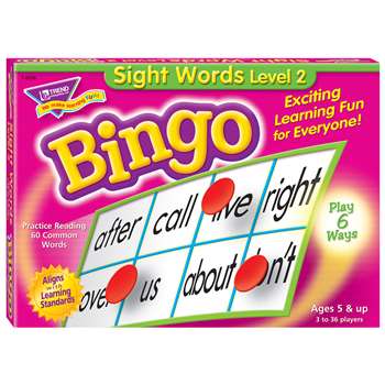 Sight Words Level 2 Bingo Game By Trend Enterprises
