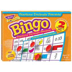 Fractions Decimals & Percents Bingo Game By Trend Enterprises