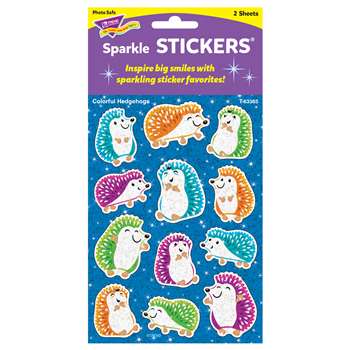 Colorful Hedgehogs Sparkle Stickers, T-63365