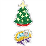 Christmas Symbols Sparkle Stickers, T-63704
