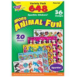 Animal Fun Sparkle Stcker Var Pack 656Ct, T-63910