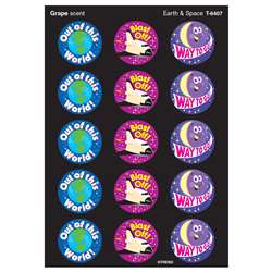 Stinky Stickers Earth & Space 60/Pk Acid-Free Grape By Trend Enterprises
