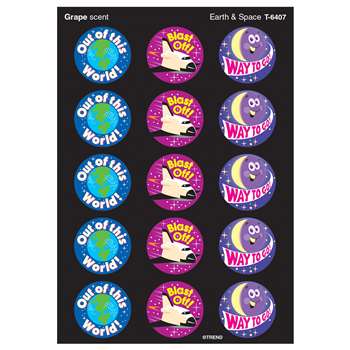 Stinky Stickers Earth & Space 60/Pk Acid-Free Grape By Trend Enterprises