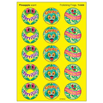 Stinky Stickers Frolicking 60/Pk Frogs Acid-Free Pineapple By Trend Enterprises