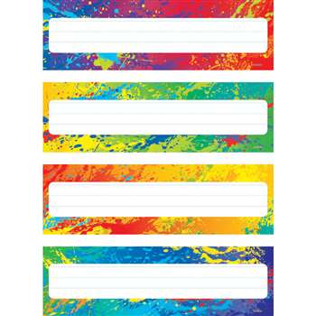 Splashy Colors Name Plates Variety Pack Of 4 Designs 32 Plates By Trend Enterprises