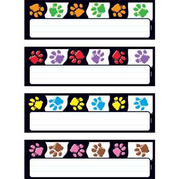 Paw Prints Desk Toppers Name Plates Variety Pk By Trend Enterprises