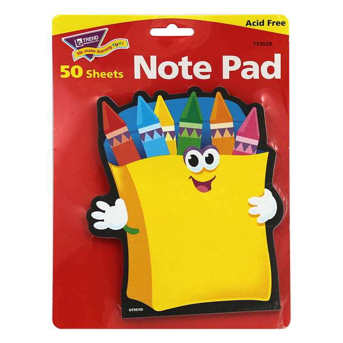 Note Pad Crayons 50 Sht 5X5 Acid Free By Trend Enterprises