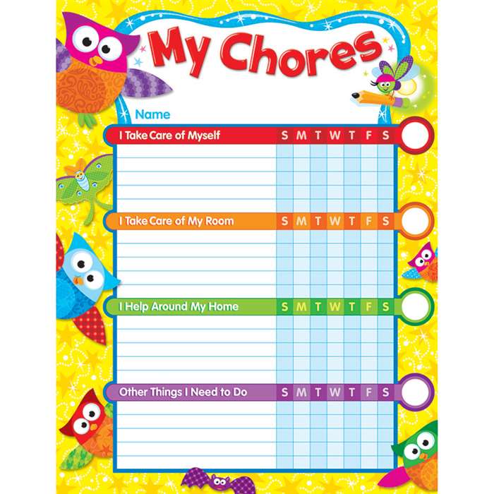 Owl Stars Chore Charts By Trend Enterprises