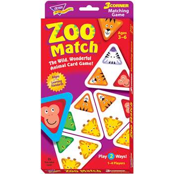 3 Corner Matching Games Zoo Match By Trend Enterprises