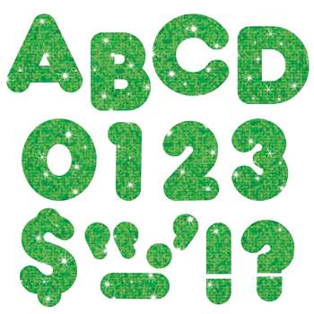 Ready Letters 3 Inch Casual Green Sparkle By Trend Enterprises