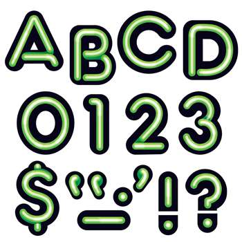 Bright Green Ready Letters 4In Uppercase Neon Font By Trend Enterprises