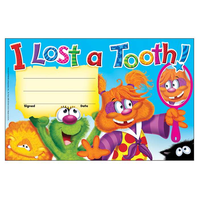 I Lost A Tooth Furry Friends Recognition Awards By Trend Enterprises