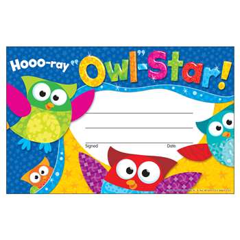 Hooo Ray Owl Star Recognition Awards By Trend Enterprises