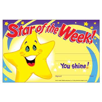 Awards Star Of The Week 30/Pk 5X8 By Trend Enterprises