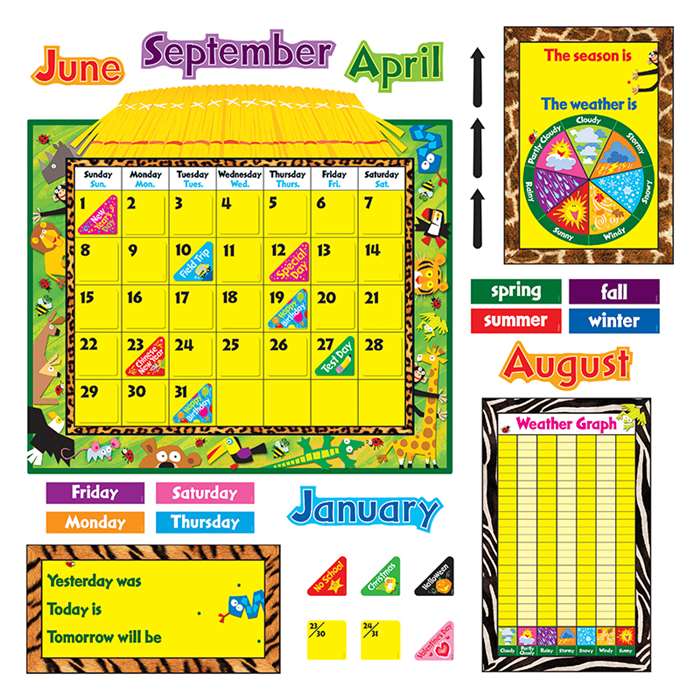 Bb Set Jungle Fun Calendar By Trend Enterprises
