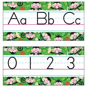 Bb Set Monkey Mischief Manuscript Jumbo Alphabet Line Zaner-Bloser By Trend Enterprises