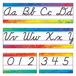 Splashy Colors Alphabet Line Modern Cursive Bulletin Board Set By Trend Enterprises