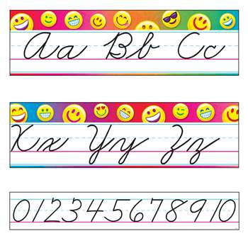 Emoji Alphabet Line Cursive Bulletin Board Set Sta, T-8287