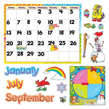 Monthly Calendar Bulletin Board Set W/ Cling Pieces By Trend Enterprises