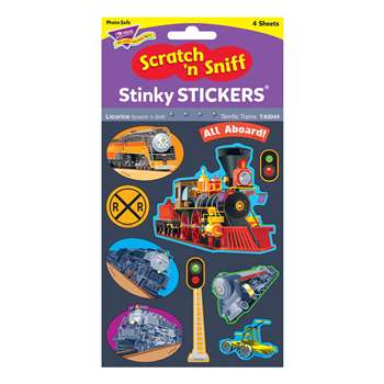 Terrific Trains/Licorice Stickers 40Ct, T-83044