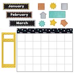 I Heart Metal Calendar Bulletin Board Set Wipeoff, T-8428