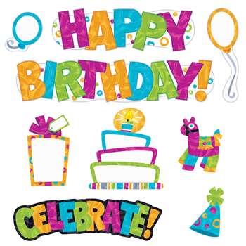 Wipe-Off Birthday Mini Bulletin Board St Color Har, T-8781
