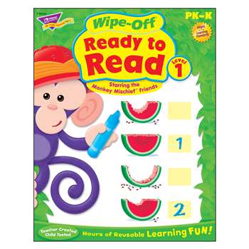 Ready To Read Level 1 Monkey Mischief Wipe Off Book Gr Pk-K By Trend Enterprises