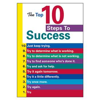 Poster The Top 10 Steps To Success By Trend Enterprises