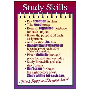 Poster Study Skills 13 X 19 Large By Trend Enterprises