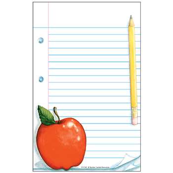 Notepad W/ Apple 50Sht 5X8 By Teacher Created Resources