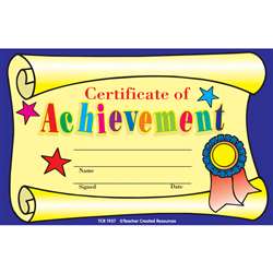 Certificate Of Achievement 25Pk 8-1/2 X 5-1/2 By Teacher Created Resources