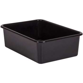 BLACK LARGE PLASTIC STORAGE BIN - TCR20406