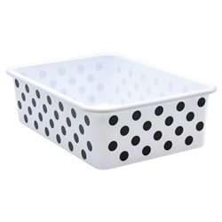 BLACK POLKA DOTS LARGE STORAGE BIN - TCR20419