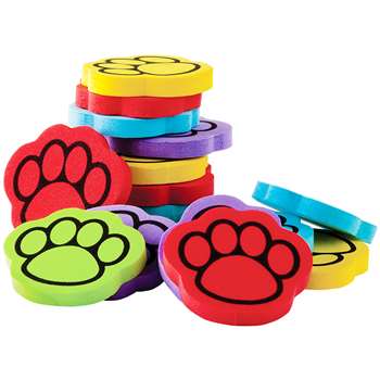Foam 100 &quot; 5 Color Paw Print Counters, TCR20643