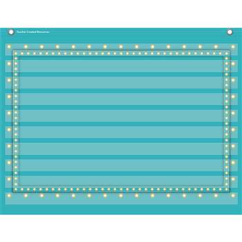 Light Blue Marquee 10 Pocket 17X22 Pocket Chart, TCR20775