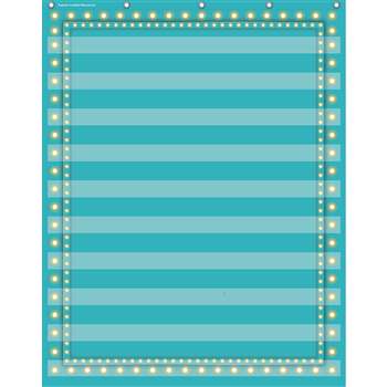 Light Blue Marquee 10 Pocket 34X44 Pocket Chart, TCR20778